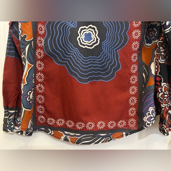 💙Desigual Patchwork Boho Western Embroidered Button-Down Shirt - Size M  2016 - Picture 11 of 16
